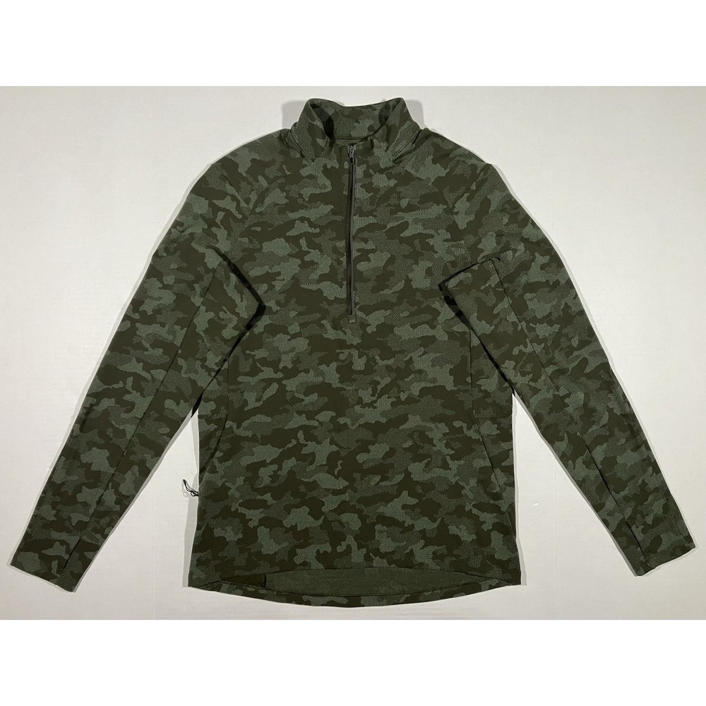 Lululemon Surge Warm 1/2 Zip Pullover Mens Medium Jacquard Green Camo